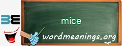 WordMeaning blackboard for mice